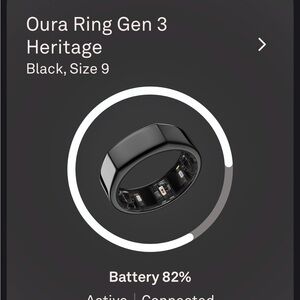 Oura Ring Gen 3 Heritage in Glossy Black Size 9